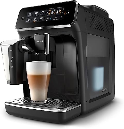 PHILIPS 3200 Series Fully Automatic Espresso Machine, LatteGo Milk Frother, 5 Coffee Varieties, Intuitive Touch Display, 100% Ceramic Grinder, AquaClean Filter, My Coffee Choice, Black (EP3241/54)