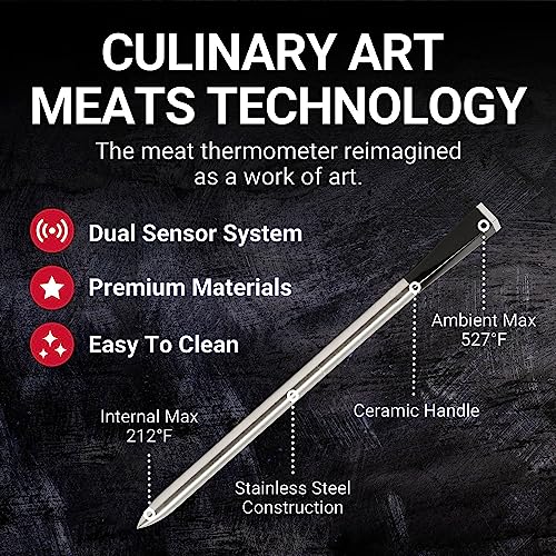 MEATER Plus: Long Range Wireless Smart Meat Thermometer with Bluetooth Booster | for BBQ, Oven, Grill, Kitchen, Smoker, Rotisserie | iOS & Android App